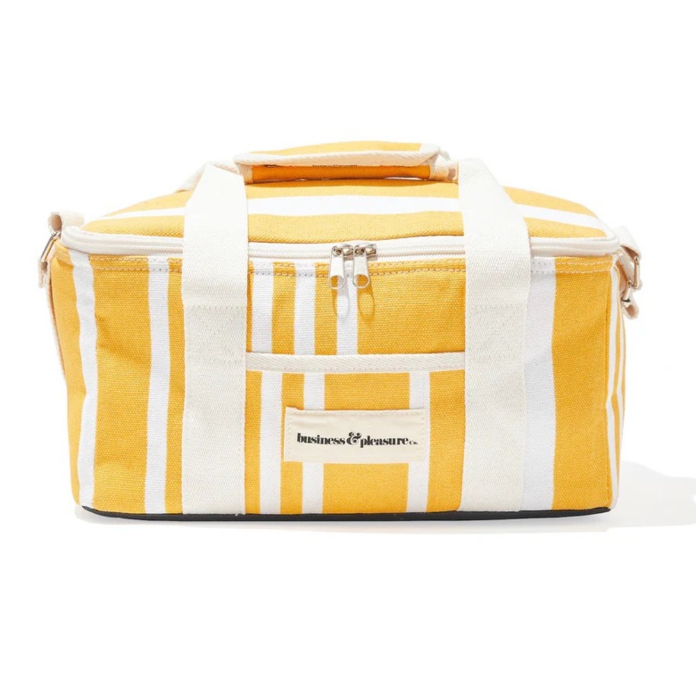 Business & Pleasure Co. The Holiday Cooler Bag Yellow and White